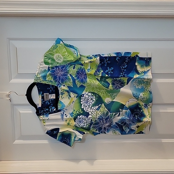 Chico's Tops - Chicos blue yellow floral top medium